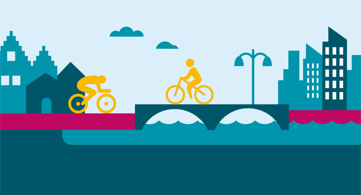 Illustratie doorfietsroute